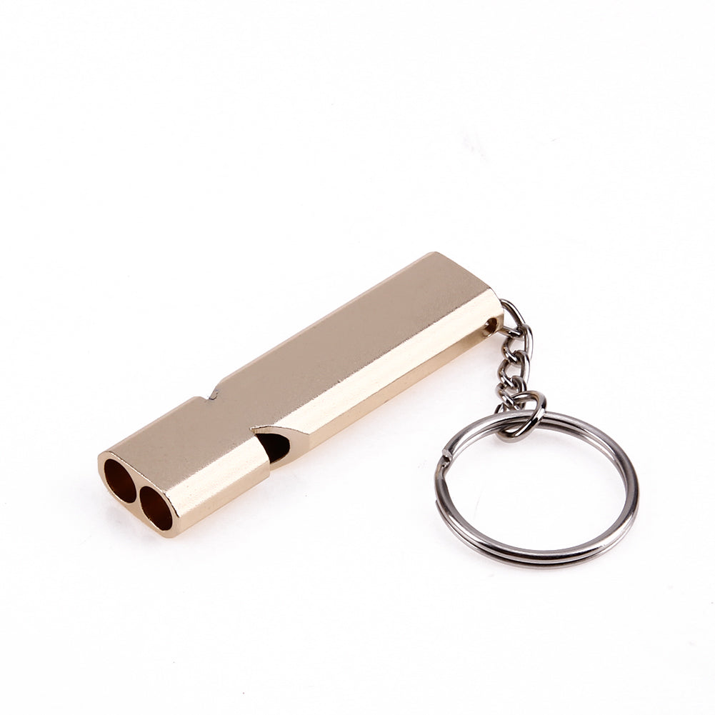 Double Pipe Emergency Whistle Keychain